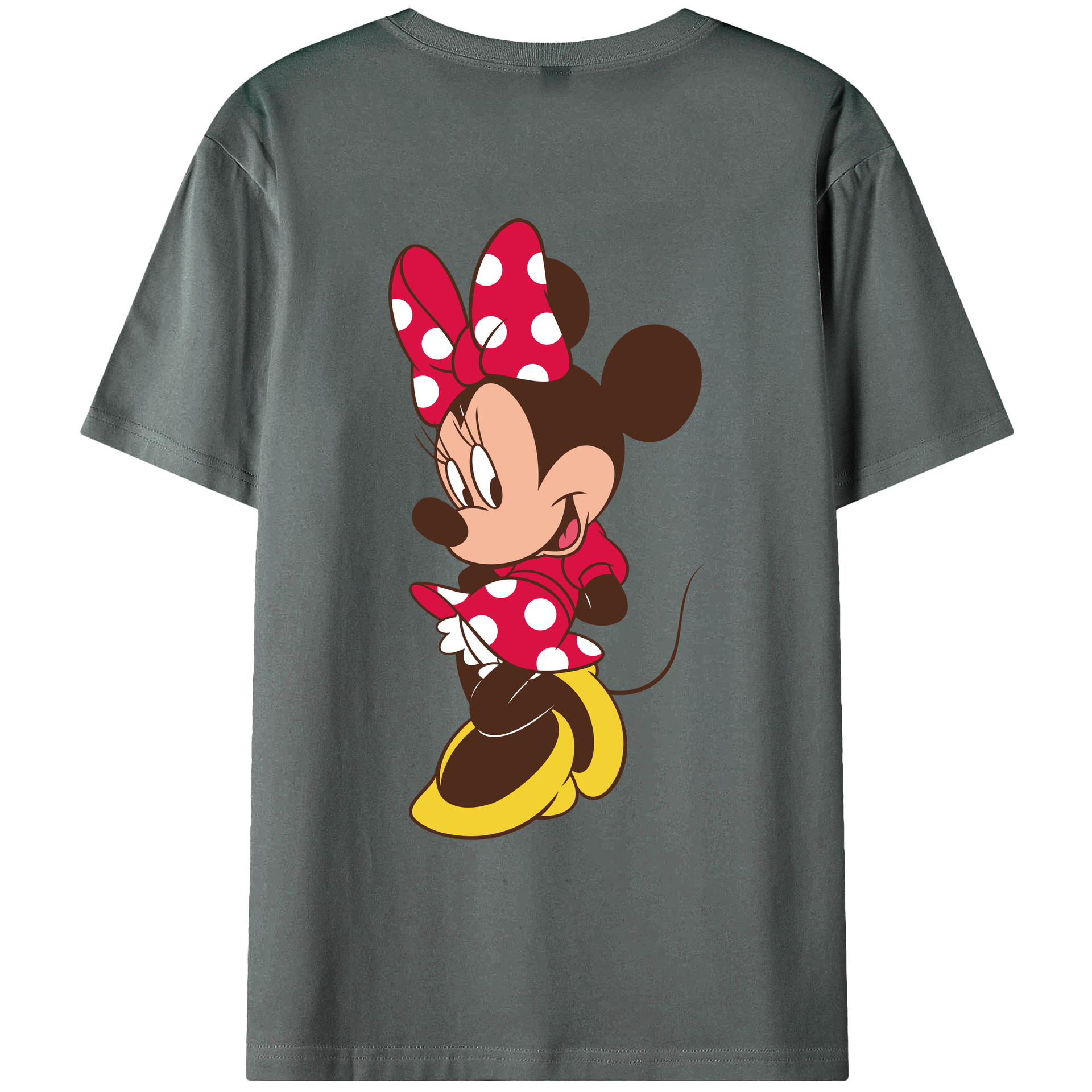 ミッキーマウス Mickey Mouse 綿100％ メンズ半袖Tシャツ（バックプリント） 通気性